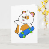 Hamster als skater met skateboard kaart (Gele Bloem)
