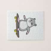 Hamster als Skater met Skateboard Legpuzzel (Horizontaal)