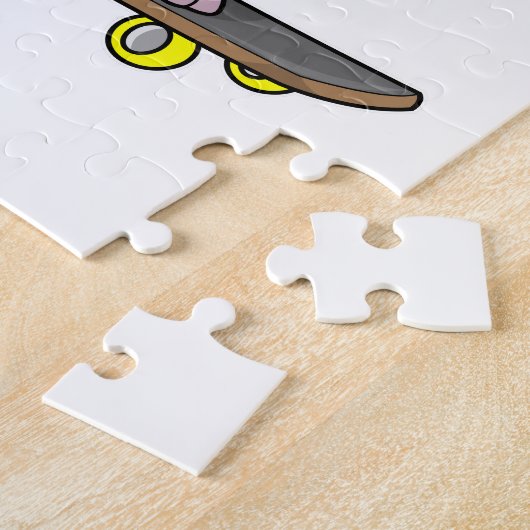 Hamster als Skater met Skateboard Legpuzzel (Zijkant)