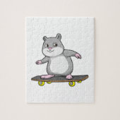 Hamster als Skater met Skateboard Legpuzzel (Verticaal)