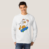 Hamster als Skater met Skateboard T-shirt (Voorkant volledig)
