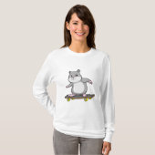 Hamster als Skater met Skateboard T-shirt (Voorkant volledig)