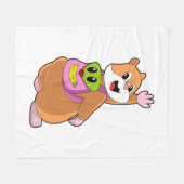 Hamster als student met rugzak.PNG Fleece Deken (Voorkant (Horizontaal))