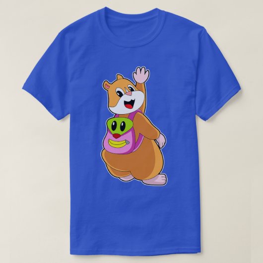 Hamster als student met rugzak t-shirt (Design voorkant)