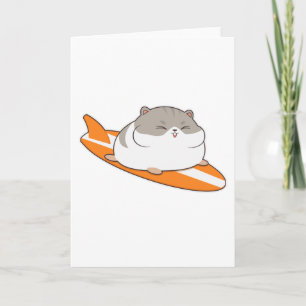 Hamster als Surfer met Surfplank Kaart