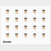 Hamster als Tovenaar met Magische Wand Ronde Sticker (Vel)
