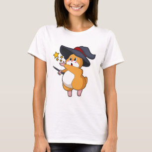 Hamster als Tovenaar met Magische Wand T-shirt