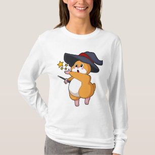 Hamster als Tovenaar met Magische Wand T-shirt