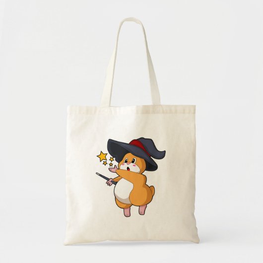 Hamster als Tovenaar met Magische Wand Tote Bag (Voorkant)