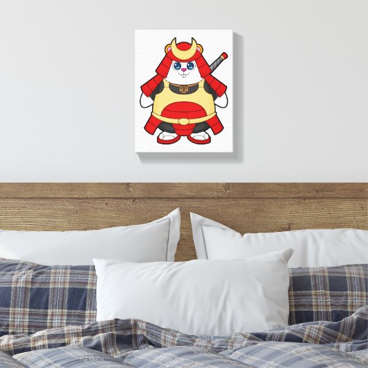 Hamster als Warrior met Armor Canvas Afdruk (Insitu (Slaapkamer))