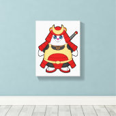 Hamster als Warrior met Armor Canvas Afdruk (Insitu (Houten vloer))