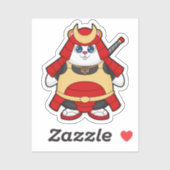 Hamster als Warrior met Armor Sticker (Vel)