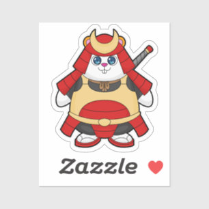 Hamster als Warrior met Armor Sticker
