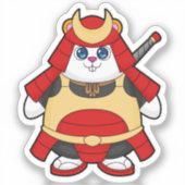 Hamster als Warrior met Armor Sticker (Voorkant)