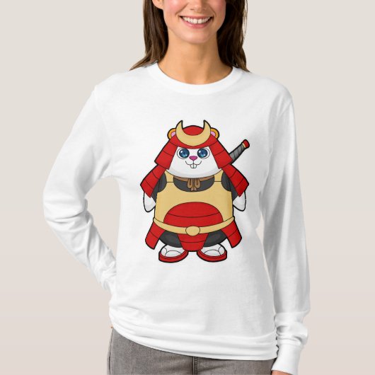 Hamster als Warrior met Armor T-shirt (Voorkant)