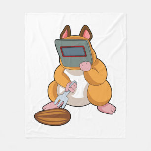 Hamster als Welder.PNG Fleece Deken