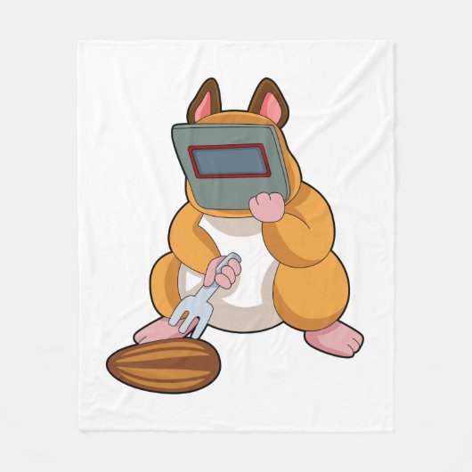 Hamster als Welder.PNG Fleece Deken (Voorkant)
