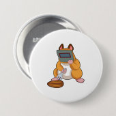 Hamster als Welder.PNG Ronde Button 7,6 Cm (Voorkant /achterkant)