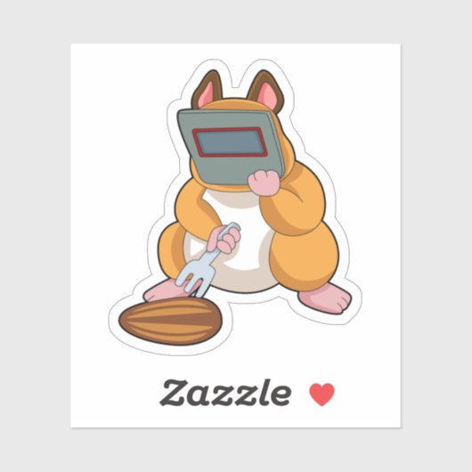 Hamster als Welder.PNG Sticker (Vel)