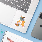 Hamster als Welder.PNG Sticker (Laptop met iPhone)