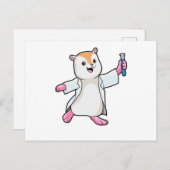 Hamster als wetenschapper met reageerbuis briefkaart (Voorkant / Achterkant)