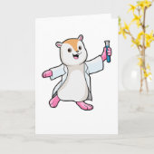 Hamster als wetenschapper met reageerbuis kaart (Gele Bloem)