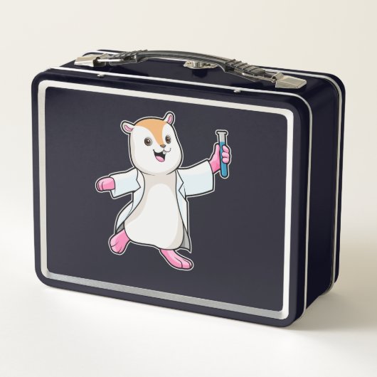 Hamster als wetenschapper met testbuis (Achterkant)