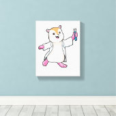 Hamster als wetenschapper met testbuis canvas afdruk (Insitu (Houten vloer))
