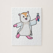 Hamster als wetenschapper met testbuis legpuzzel (Verticaal)