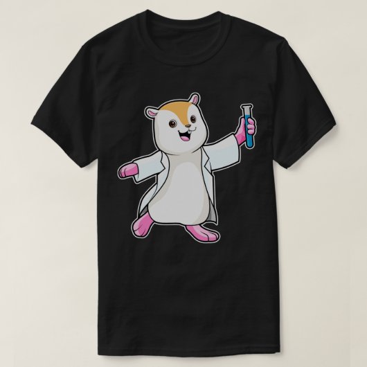 Hamster als wetenschapper met testbuis t-shirt (Design voorkant)