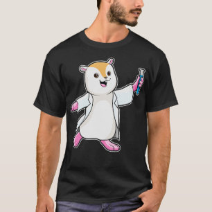 Hamster als wetenschapper met testbuis t-shirt