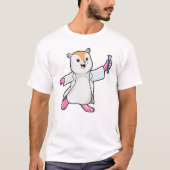 Hamster als wetenschapper met testbuis t-shirt (Voorkant)