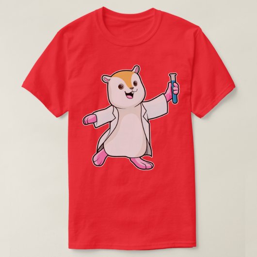 Hamster als wetenschapper met testbuis t-shirt (Design voorkant)