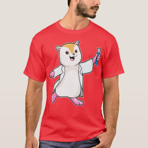 Hamster als wetenschapper met testbuis t-shirt