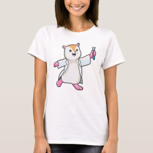 Hamster als wetenschapper met testbuis t-shirt