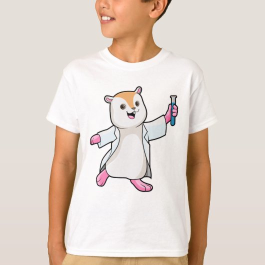 Hamster als wetenschapper met testbuis t-shirt (Voorkant)
