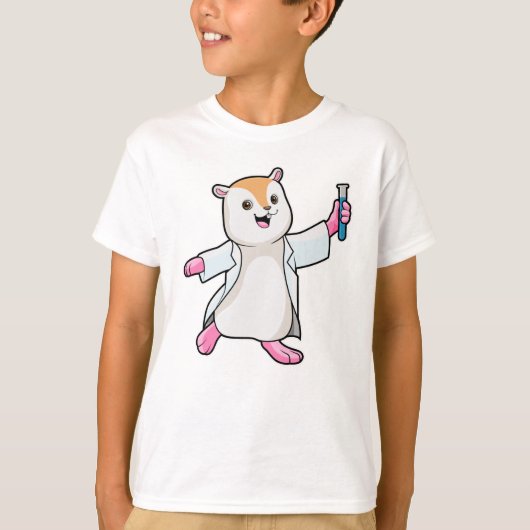 Hamster als wetenschapper met testbuis t-shirt (Voorkant)