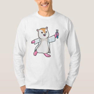Hamster als wetenschapper met testbuis t-shirt