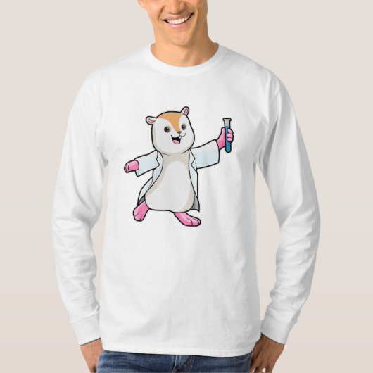 Hamster als wetenschapper met testbuis t-shirt (Voorkant)