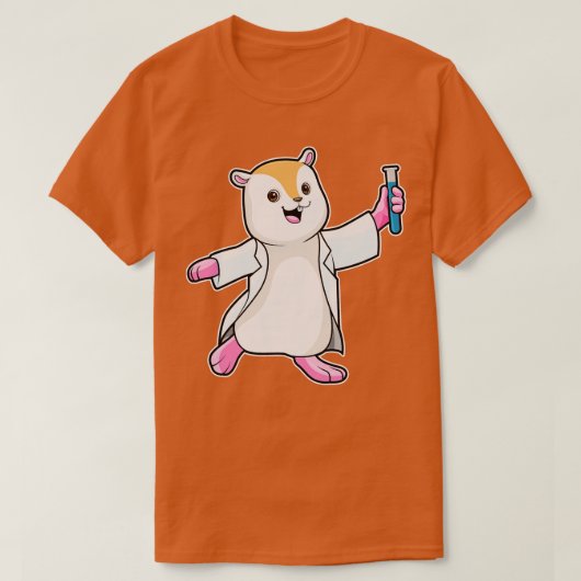 Hamster als wetenschapper met testbuis t-shirt (Design voorkant)