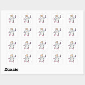 Hamster als wetenschapper met testbuis vierkante sticker (Vel)