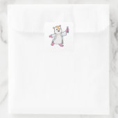 Hamster als wetenschapper met testbuis vierkante sticker (Tas)