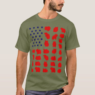 Hamster Amerikaanse vlag 4th of July liefhebber US T-shirt