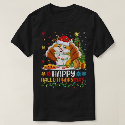 Hamster Animal Lover Funny Happy Hamster HelloThan T-shirt (Design voorkant)