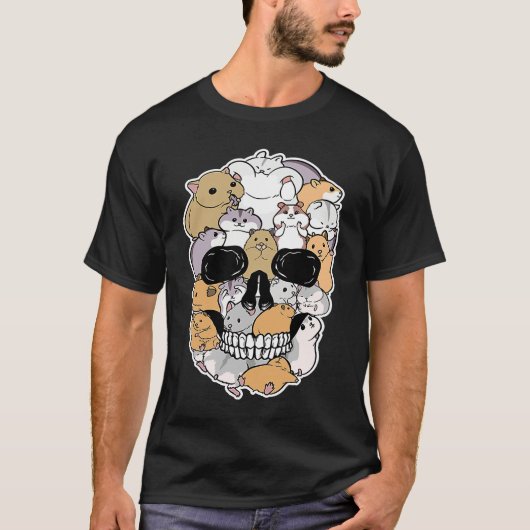 Hamster Animal Skull Shape Animation Skull T-shirt (Voorkant)
