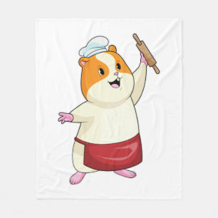 Hamster as Baker with Rolling pin Fleece Deken