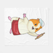Hamster as Baker with Rolling pin Fleece Deken (Voorkant (Horizontaal))