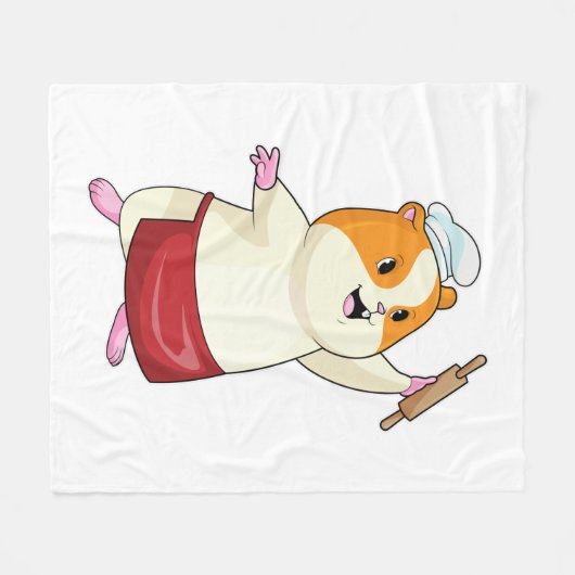 Hamster as Baker with Rolling pin Fleece Deken (Voorkant (Horizontaal))