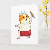 Hamster as Baker with Rolling pin Kaart (Gele Bloem)
