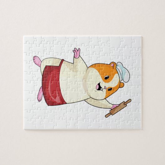 Hamster as Baker with Rolling pin Legpuzzel (Horizontaal)